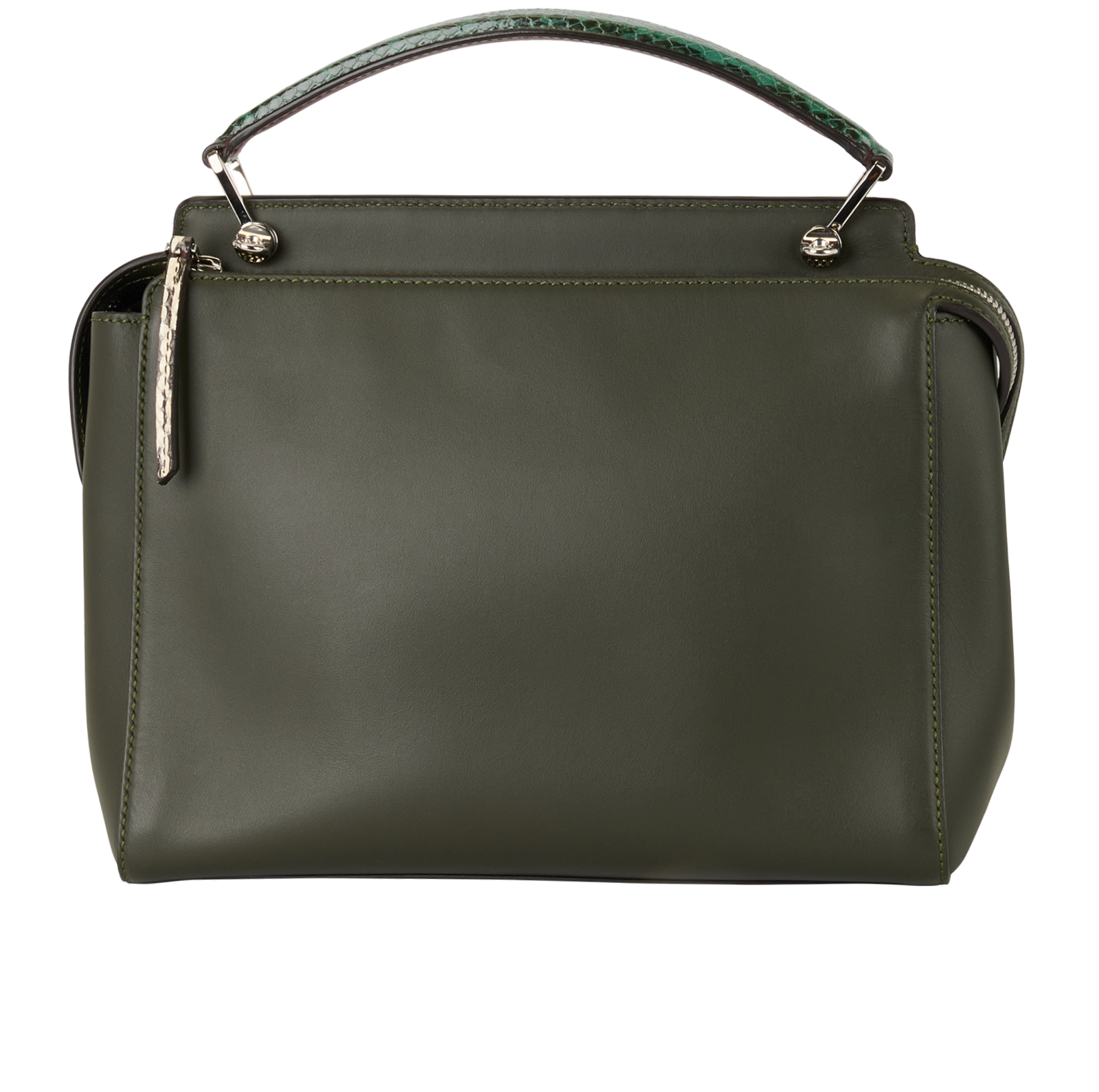 Dotcom Bag, &pound;595, Handbags, Green, Leather/Snake, Back view